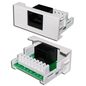 Вставка LANMASTER Mosaic 22.5x45 1xRJ45 Cat.6 белая