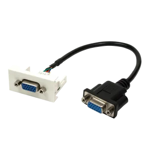 Вставка LANMASTER Mosaic 22.5x45 с адаптером VGA D-SUB (HDB-15) мама со шнуром мама белая