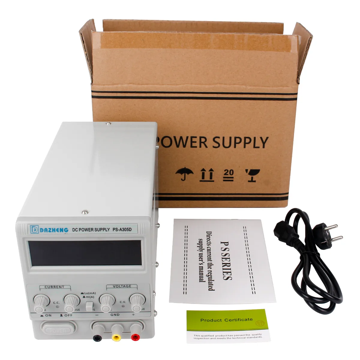 Регулируемый источник питания с регулируемым постоянным током высокой мощности Kuaiqu PS-A305D с 4-значный светодиодный цифровым дисплеем, 30В / 5А, цвет белый